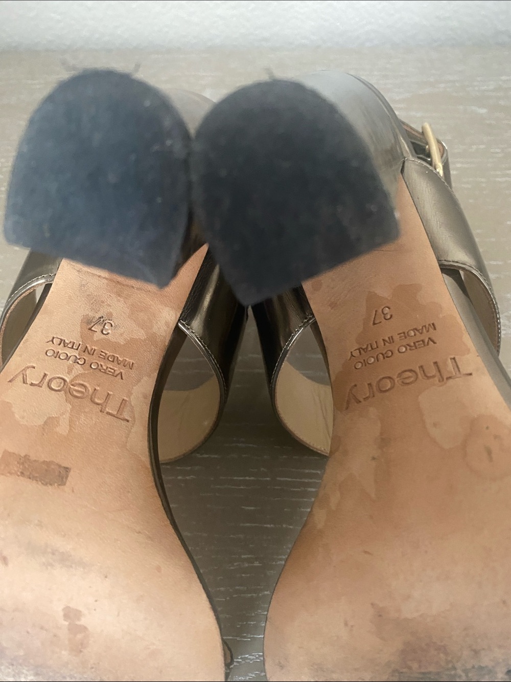 Theory Gold Block heels with Two-Strap Slingback sandals EU 37 - Picture 8 of 8